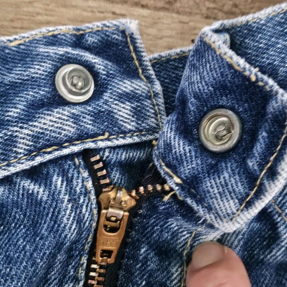 Vintage Lee Jeans Denim Kids Unisex, Size 10 Regular, Made In USA, Distressed - Picture 9 of 9